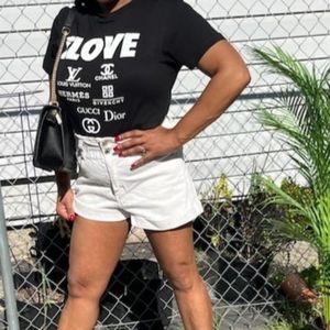 I LOVE Designer fashion crewneck t shirt